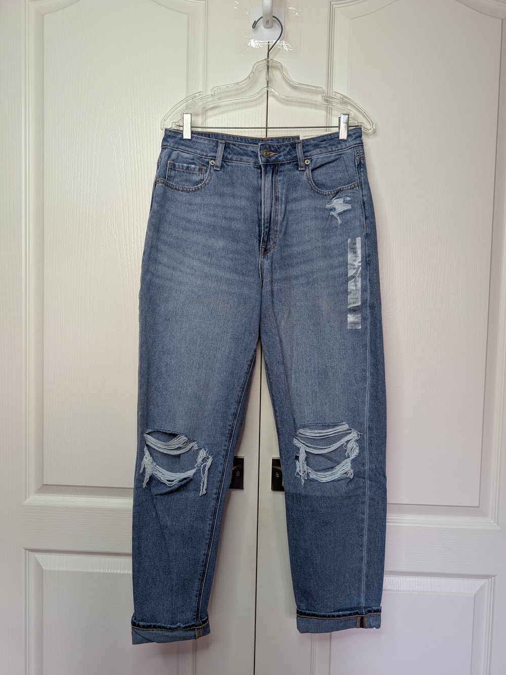 American Eagle Women's High-Rise Distressed Blue Jeans